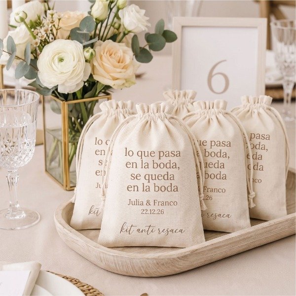 Producto - Bolsa de Lienzo kit anti resaca Bodas Eventos