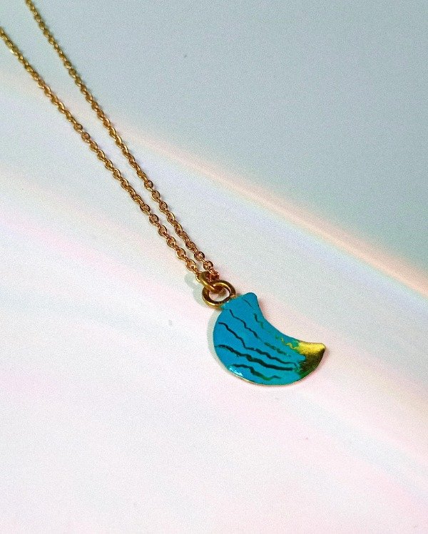 Producto - Collar Luna (verdigris y dorado)