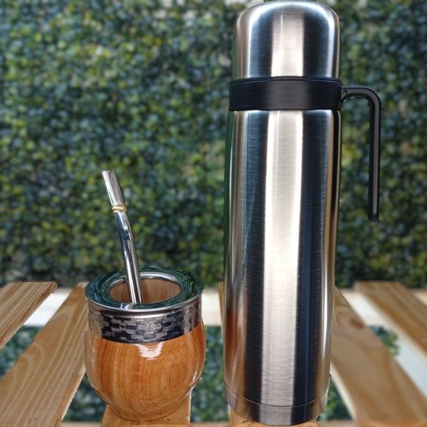 Producto - MATE ALGARROBO + BOMBILLA + TERMO ( GRABADO GRATIS )