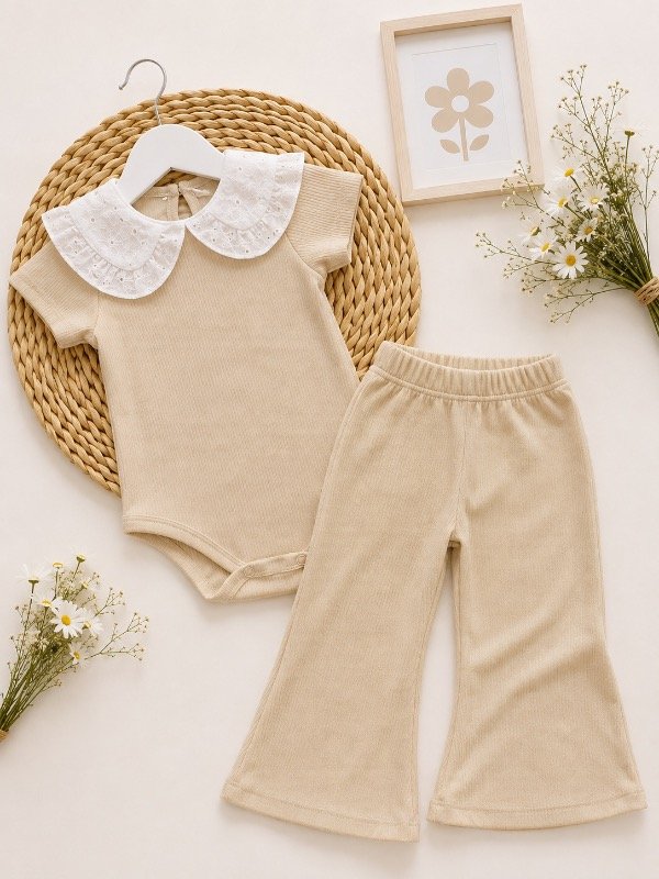 Producto - CONJUNTO BRODERY BEIGE (BODY + PANTALÓN OXFORD)