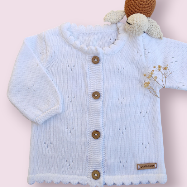 Producto - CAMPERA PUNTILLA BLANCA