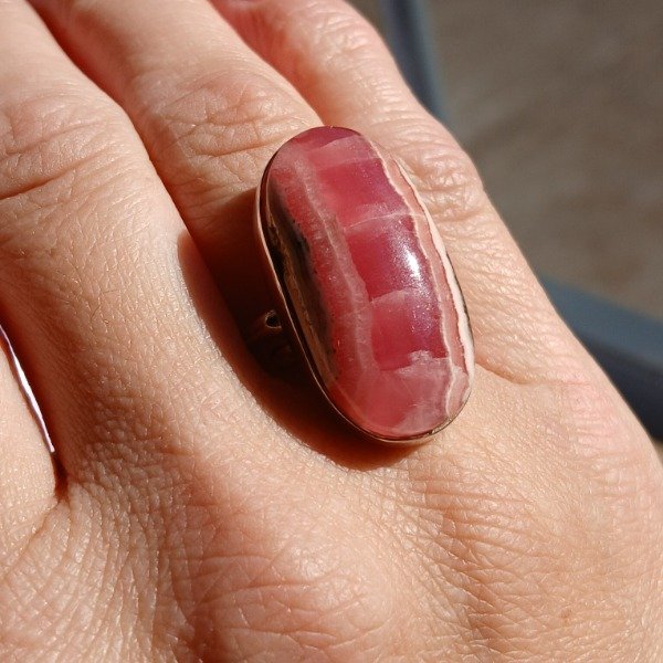 Producto - Anillo Plata 925 con rodocrosita ajustable 2