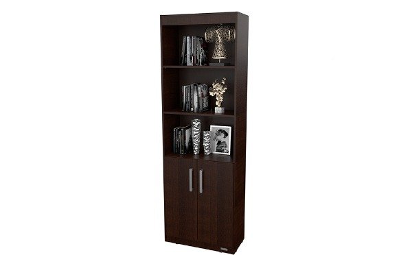 Producto - Biblioteca con puertas y 5 estantes Wengue