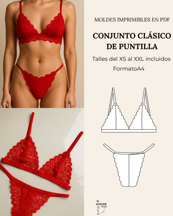 Producto - Conjunto clásico de puntilla