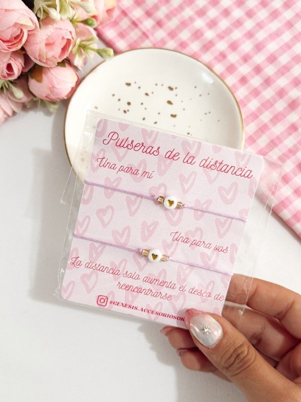Producto - Pulseras Corazón Dorado Lila
