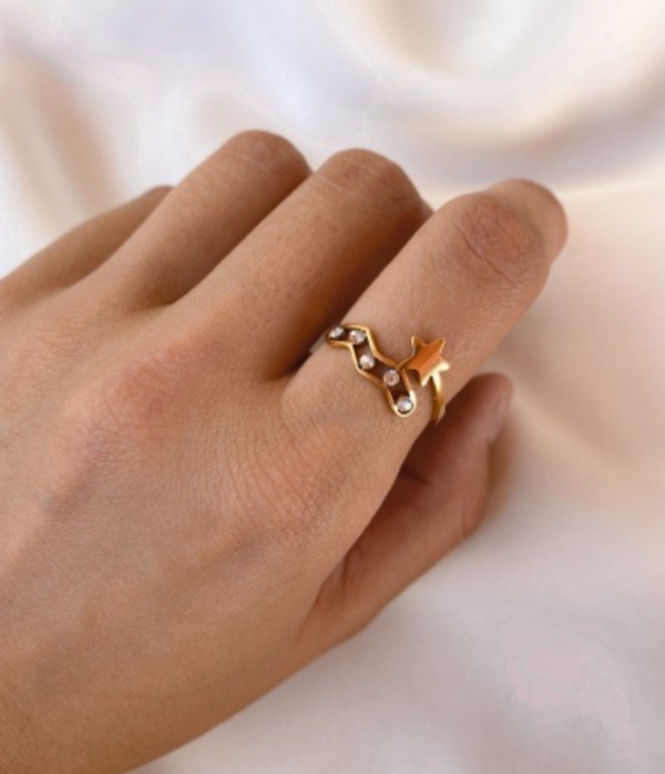 Producto - ANILLO ACERO DORADO - CONSTELACION