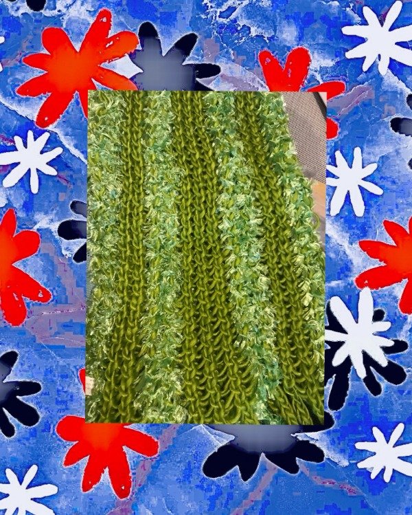 Producto - Bufanda de lana c/diseño Verde lima