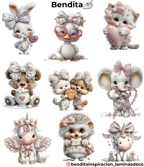 Producto - Bendita Plancha animales rosa y blanco