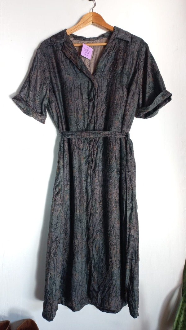 Producto - VESTIDO OSCURO LINEAS NEGRAS