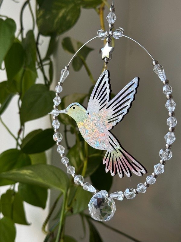 Producto - Colibrí grande con extra de accesorios en color transparente