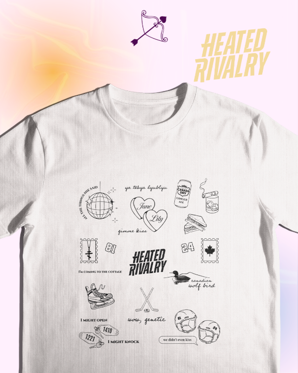 Producto - Collage de ilustraciones color negro de Heated Rivalry