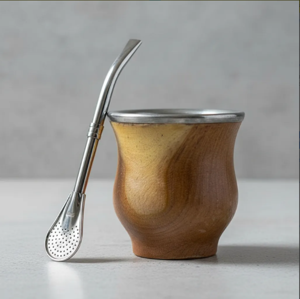 Producto - Mate Camionero de Algarrobo + Bombilla Pico de Loro + Caja de Regalo