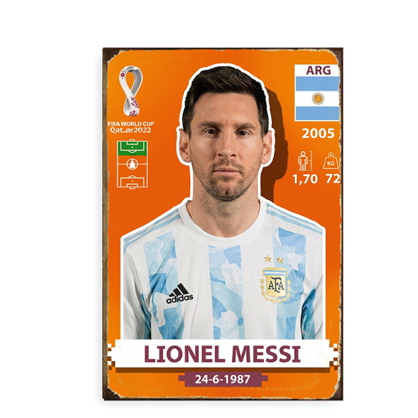 Producto - Chapa retro Mundial 2022 Messi (SPO/108)