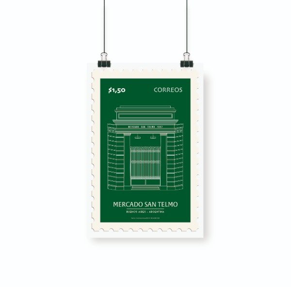 Producto - Lamina Estampilla MERCADO - 20x30cm