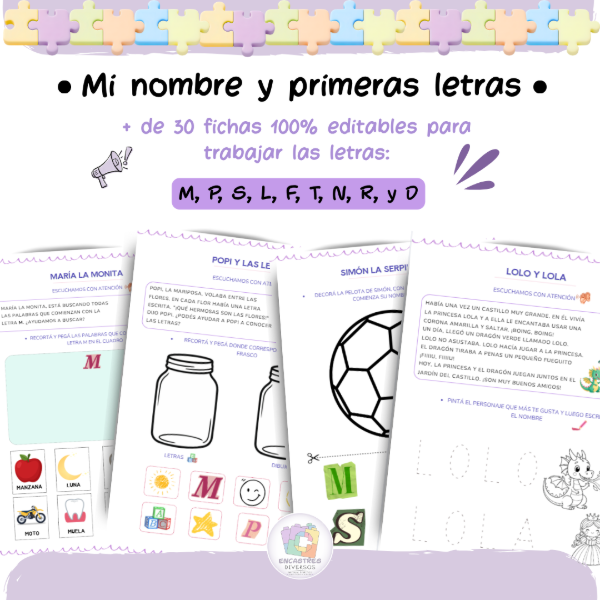 Producto - MI NOMBRE Y PRIMERAS LETRAS - PLANTILLAS EDITABLES - 0