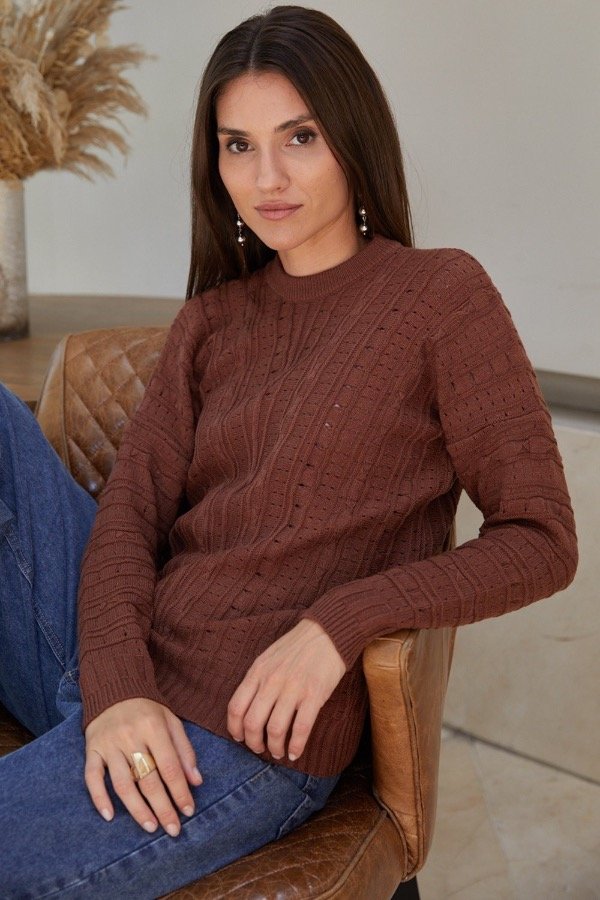 Producto - Sweater Calado chocolate - 1