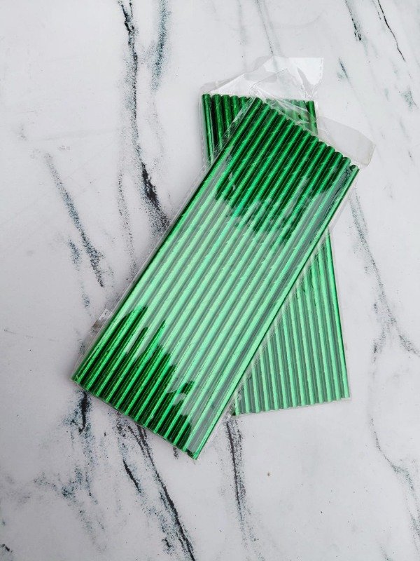 Producto - Sorbete / palitos verde metalizado