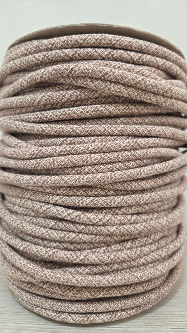 Producto - Cordon de algodón trenzado 6mm melange COBRE Y CRUDO