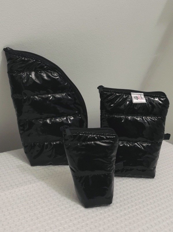 Producto - Set Matero x3 Matelaseado CHAROLADO NEGRO - 1