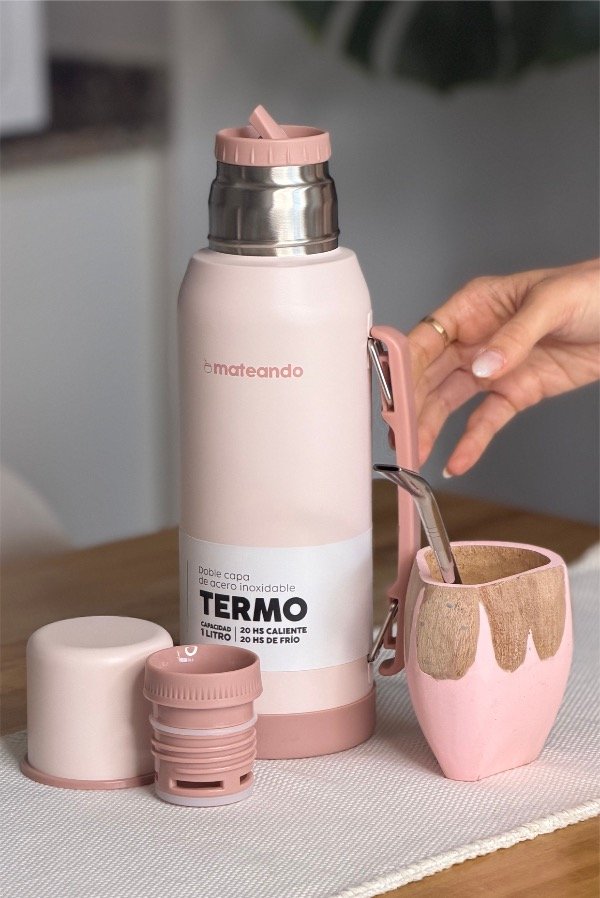 Producto - SET VACA ROSE QUARTZ RANCHERO + TERMO MATEANDO ROSE QUARTZ 1 L + BOMBILLA - 0