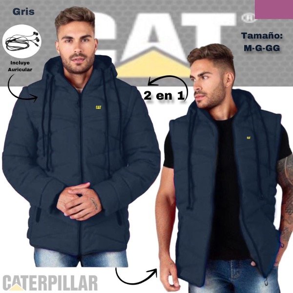 Producto - Campera caterpillar 2 en 1 gris