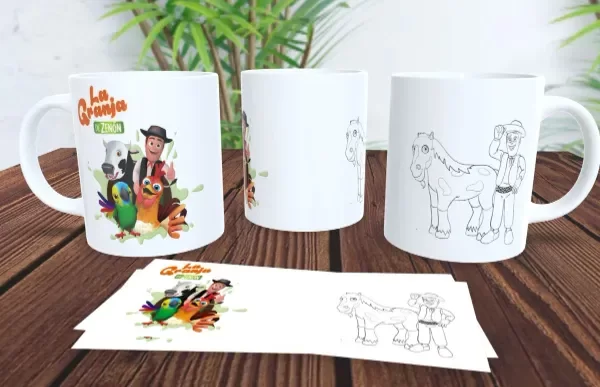 Producto - Taza - para pintar - la granja de zenon 1