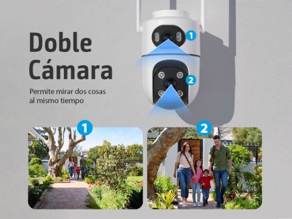 Producto - Camara De Seguridad IP WiFi Exterior Nisuta NSIC633 Doble Lente 3MP+3MP - 4