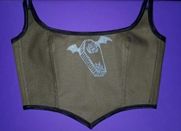 Producto - Corset COFFIN murciélago VERDE OMBU - 0