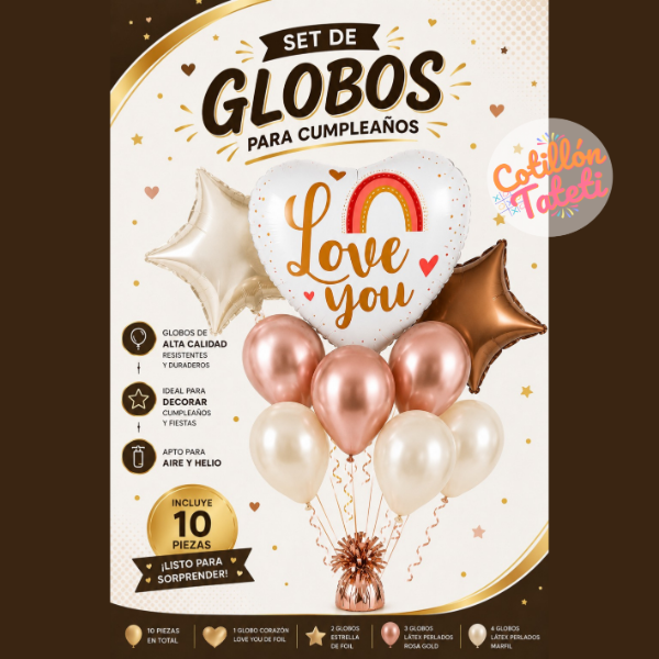 Producto - SET GLOBOS - LOVE YOU
