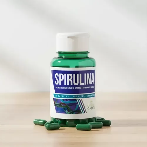 Producto - Suplemento Spirulina 30 Caps Con Vitamina B1 Original Green