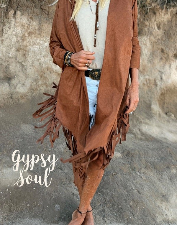 Producto - Saco con flecos café