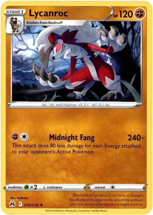 Producto - Lycanroc - 074/159 - Crown Zenith