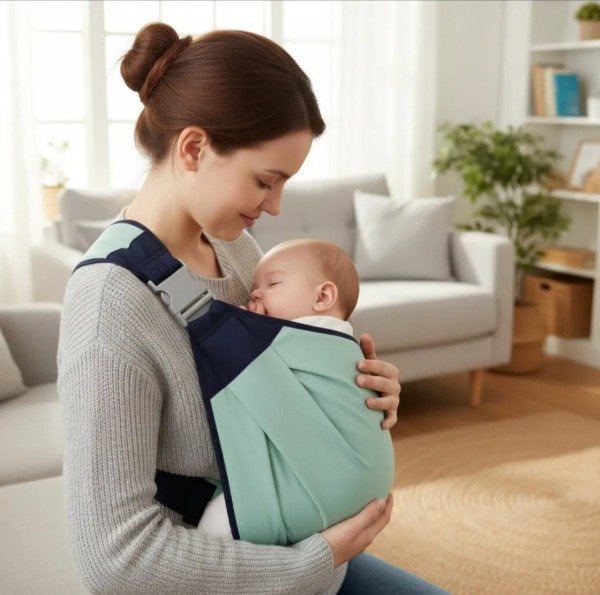 Producto - PORTA BEBE ERGONOMICO VERDE (Posición en "M")