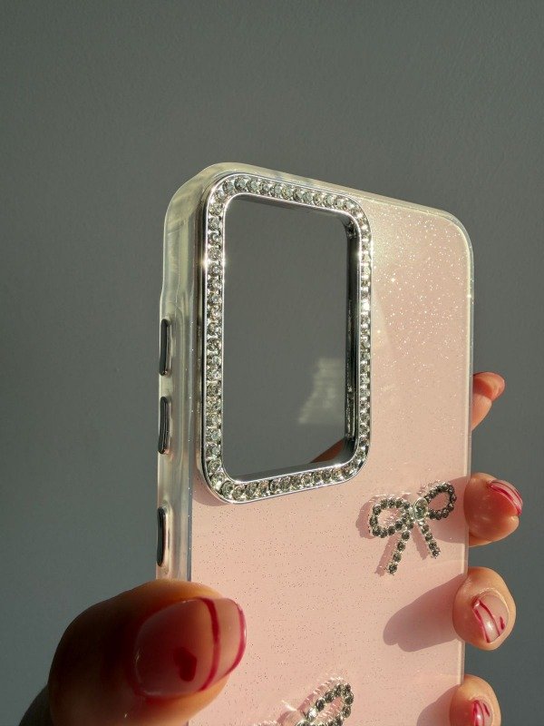 Producto - Case strass moños rosa