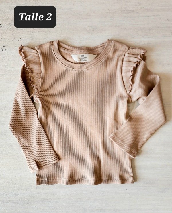 Producto - Remera manga larga HyM talle 2 morley dulce de leche