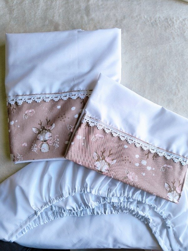 Producto - Sábanas con guarda funcional ciervo rosa viejo