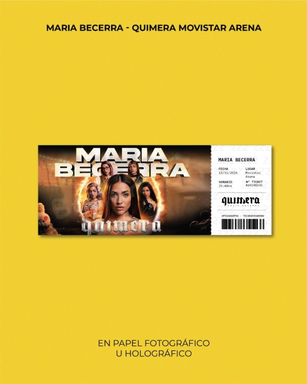 Producto - Entrada QUIMERA, MARIA BECERRA en Movistar Arena - Entradas de Recuerdo