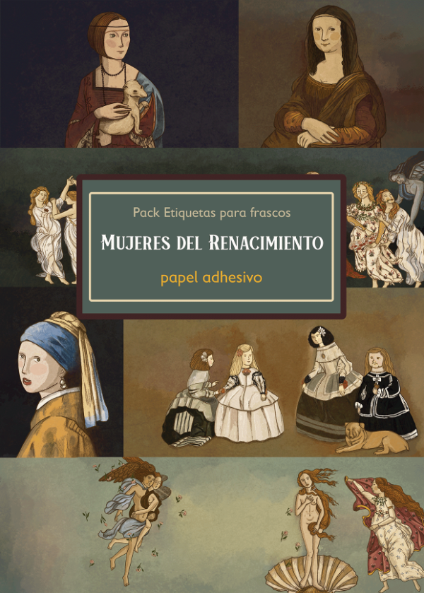 Producto - Etiquetas para frascos "Mujeres del Renacimiento"