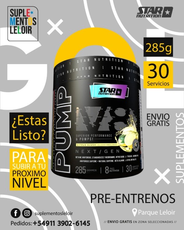 Producto - Pre Entreno - Pump V8 - Star Nutrition
