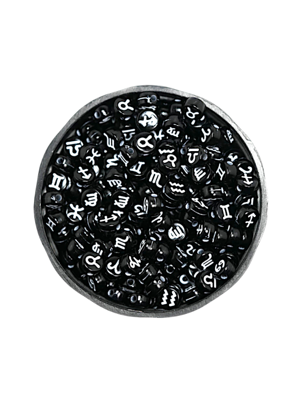 Producto - CUENTAS SIGNOS DEL ZODIACO NEGRO ASTROLOGÍA