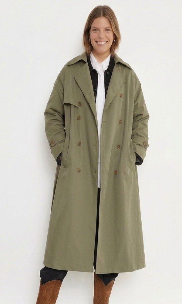Producto - Trench Impermeable Premium de Gabardina Verde