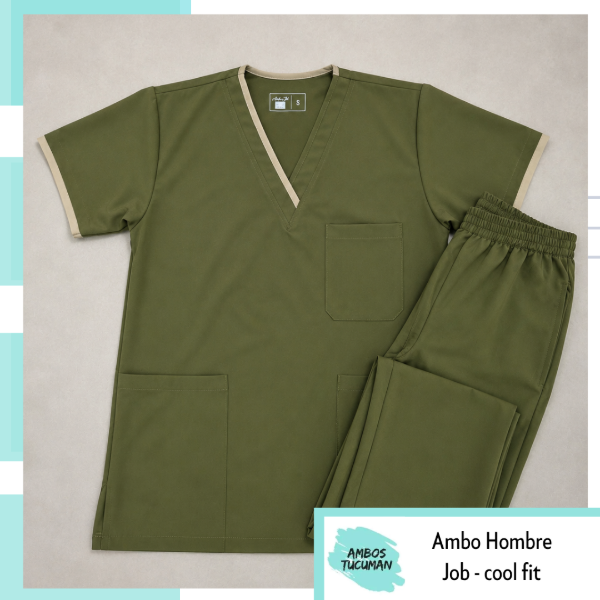Producto - Ambo Job Verde detalle Arena