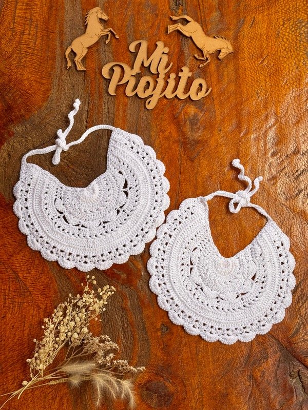 Producto - Babero Crochet Redondo Blanco
