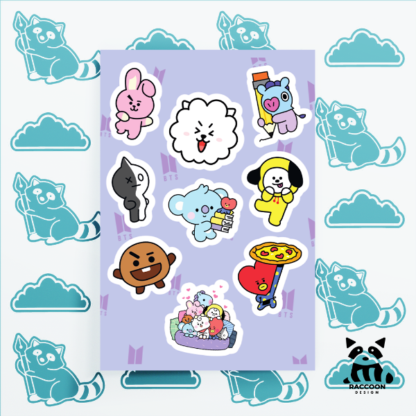 Producto - Plancha de Stickers BT21