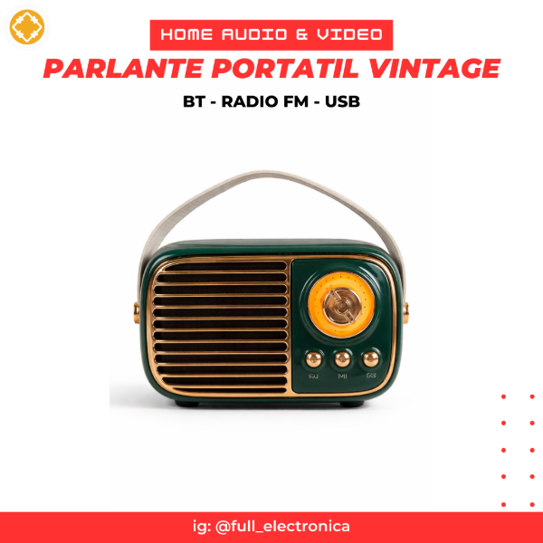 Producto - Parlante vintage BT / FM - Verde
