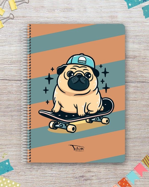 Producto - Cuaderno A4 tapa rígida plástica 50h dis. perrito skater