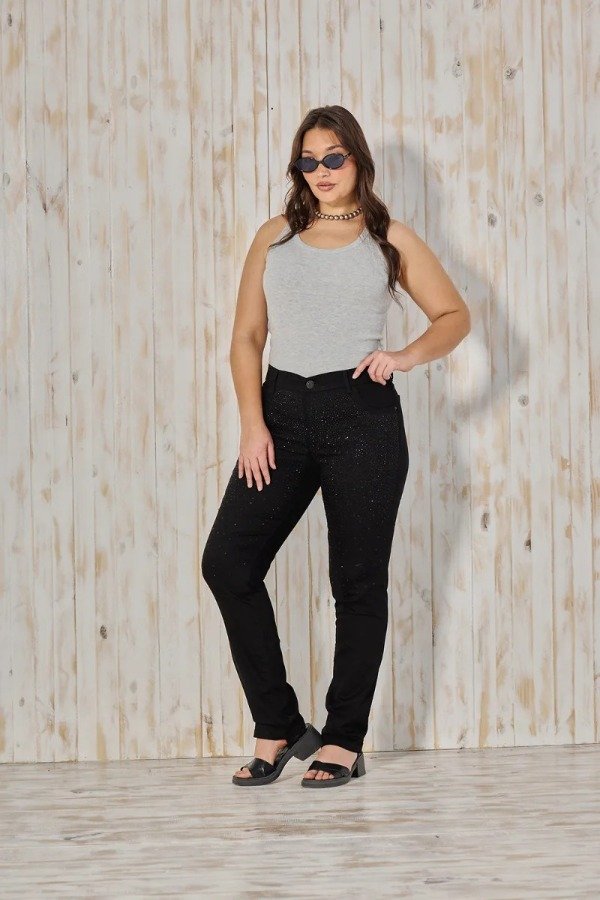 Producto - Jean CHUPIN CENITHO brillos negro y stone - elastizado - 8