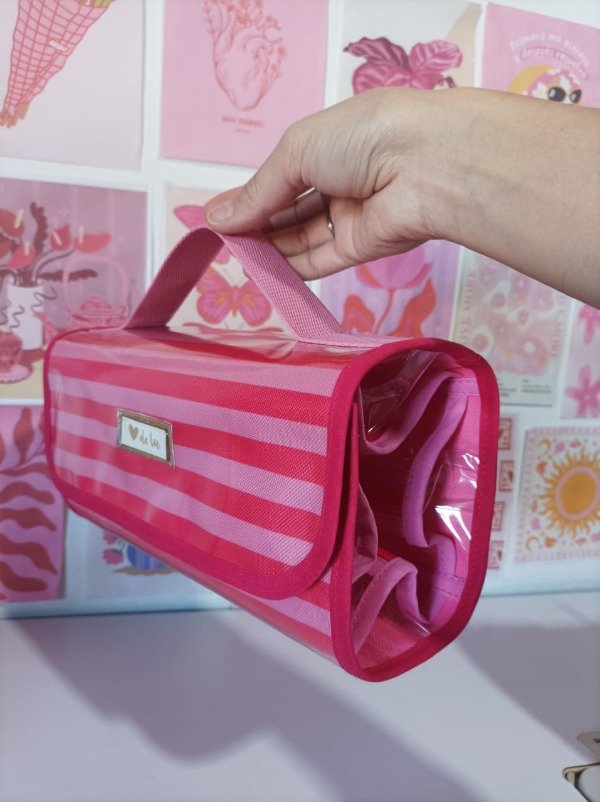 Producto - Cartu plegable lineas rosa y fucsia