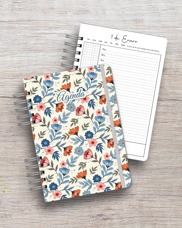Producto - Agenda Perpetua A5 - 1 día por página - dis. miss bouquet