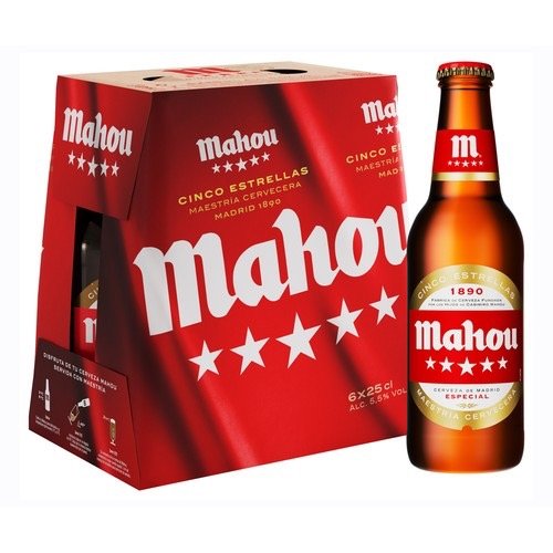 Producto - Mahou 5 Estrellas Cerveza Española 250ml Pack 6 unidades